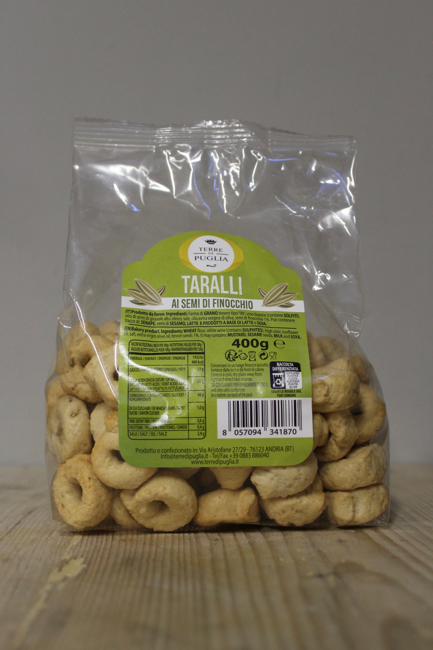 Taralli Finocchio 400g, Terre di Puglia